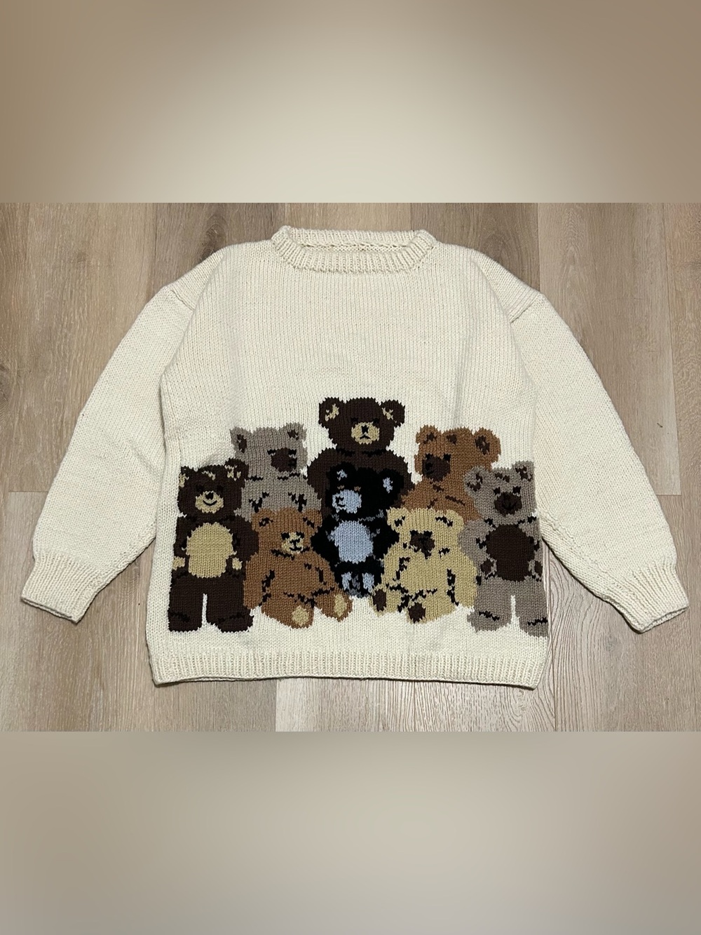 Vintage 90s Handmade or Independent Knit Crewneck Sweater